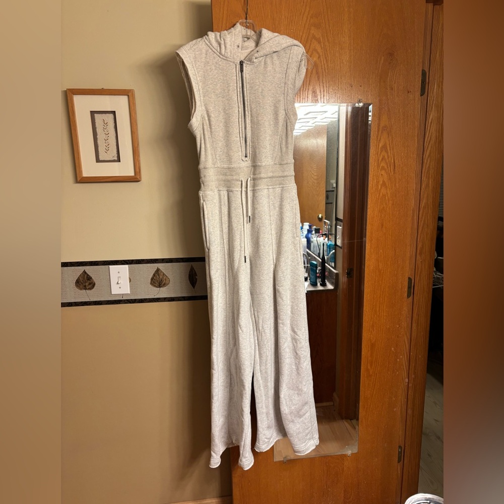 Free People Making It Sleeveless Gray Jumpsuit with Zipper